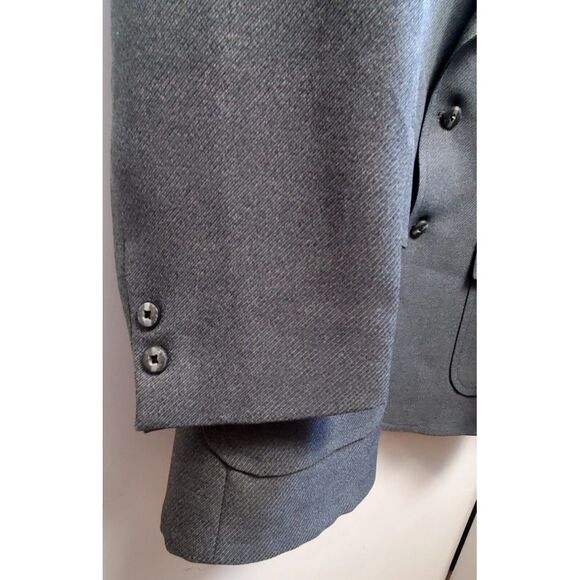 VTG Manstyle Leisure Blazer 70's Grey Poly Disco Western Collar Pockets 42R Belk - Picture 14 of 16